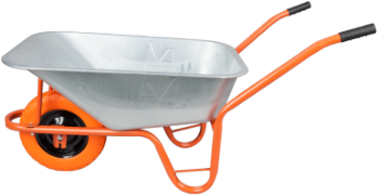 Wheelbarrow P with Galvanized Tray, Polyurethane Wheel and Metal Rim A 6023