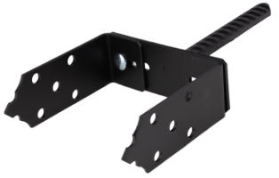 Adjustable U Post Base With Stem Black Decorative