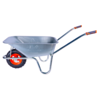 Galvanized Wheelbarrow with Pneumatic Wheel and Metal Rim EvoTools +Plus®