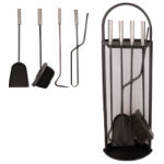 Fireplace Tools with Stand (4 Pieces)